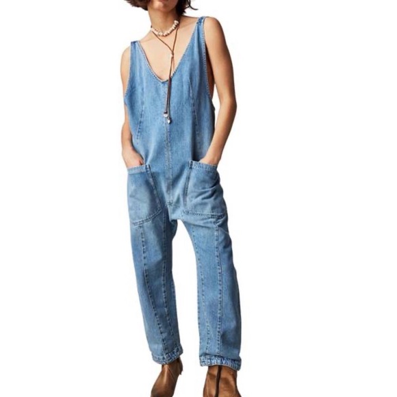 WE THE FREE M High Roller denim jumpsuit w front pockets-versatile piece! - Picture 1 of 15